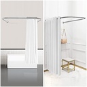 Tije pentru perdea de dus Misounda Suport arc rotund in forma de U (70-100) x100x(70-100) cm, paravan de dus din otel inoxidabil 304 Tije pentru perdea de dus, pentru baie, bucatarie, vestiar.