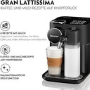 Aparat de cafea Nespresso De'Longhi EN640.W Gran Lattissima cu capsule cu sistem automat de lapte, presiune 19 bar, 1400W, alb