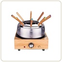 SEVERIN Fondue, set de fondue care se poate spăla în mașina de spălat vase cu 8 furculițe cu coduri de culori, fondue electrică din oțel inoxidabil pentru fondue de brânză, fondue de ciocolată sau fondue de ulei, negru, FO 2470
