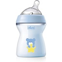 Biberon Chicco Natural Feeling Anti-colici 6+ luni 330 ml, Biberon cu tetina din silicon moale si flexibila, potrivit pentru alaptare, roz