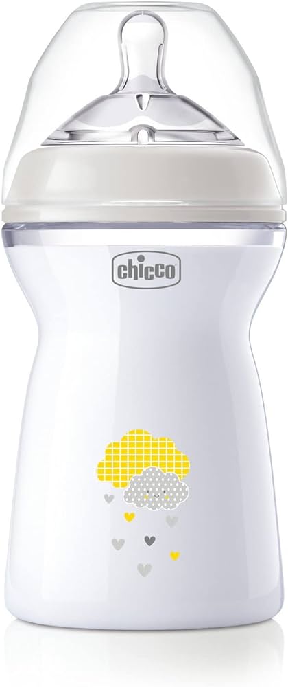 Biberon Chicco Natural Feeling Anti-colici 6+ luni 330 ml, Biberon cu tetina din silicon moale si flexibila, potrivit pentru alaptare, roz