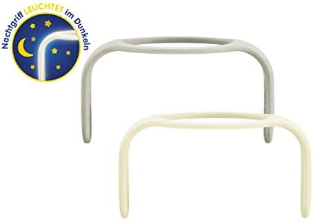 MAM Hold my Bottle Mânere pentru biberoane pentru ziua și noaptea set de 2, antiderapante și 1 x mânere luminoase pentru biberoane MAM și antrenor MAM, special concepute pentru mâinile mici de bebeluși, peste 0 luni, bej