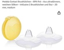 Protecții pentru mamelon Medela Contact – Fără BPA – Fabricat din silicon ultra-subțire, moale – Include 2 protecții pentru mamelon și carcasă – 20 mm, mediu