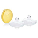 Protecții pentru mamelon Medela Contact – Fără BPA – Fabricat din silicon ultra-subțire, moale – Include 2 protecții pentru mamelon și carcasă – 20 mm, mediu