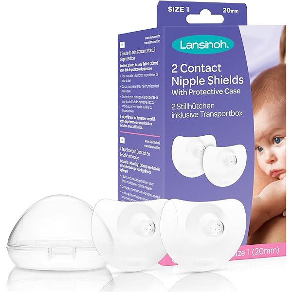 Protecții pentru mameloane Lansinoh 24 mm (mărimea 2), 2 bucăți inclusiv cutie de depozitare - confortabil de purtat - continuă alăptarea în ciuda dificultăților de atașare
