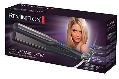 Placă de îndreptat părul Remington Pro-Ceramic, Extra lung, plăci de coafare extra late, negru, S5525