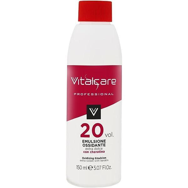 Vitalcare | Emulsie oxidanta 20 volum, oxidant pentru par extra dulce cu cheratina, culoare vie, compatibil cu creme colorante, 150 ml