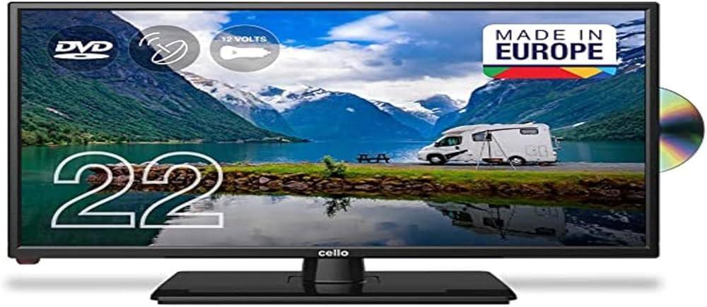 Cello C1620FS Televizor LED Full HD de 16 inchi (41 cm în diagonală) cu player DVD încorporat DVBT2 S2 Tuner triplu negru [Clasa de energie E]