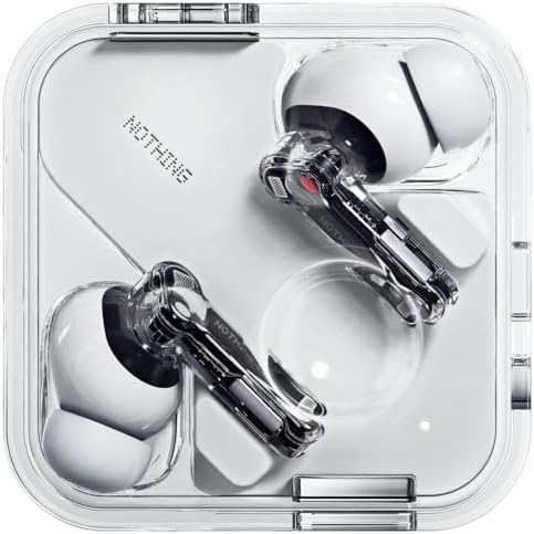 Nothing Ear (2) - Căști fără fir cu ANC (Anulare activă a zgomotului), Certificare audio de înaltă rezoluție, Conexiune duală, Driver personalizat puternic de 11,6 mm - Alb