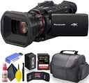 Cameră video Panasonic HC-X1500E 4K (video 4K, cameră cu detectare a feței, obiectiv LEICA, unghi larg de 25 mm, zoom optic 24x, cameră video profesională)