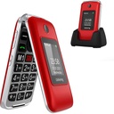 SPC Jasper 2 4G - Telefon Flip pentru seniori cu Whatsapp, butoane mari, compatibil cu aparate auditive, buton SOS, ecran dublu, 4G și stație de încărcare, negru