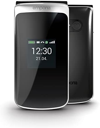 SPC Jasper 2 4G - Telefon Flip pentru seniori cu Whatsapp, butoane mari, compatibil cu aparate auditive, buton SOS, ecran dublu, 4G și stație de încărcare, negru