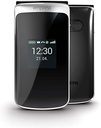 SPC Jasper 2 4G - Telefon Flip pentru seniori cu Whatsapp, butoane mari, compatibil cu aparate auditive, buton SOS, ecran dublu, 4G și stație de încărcare, negru