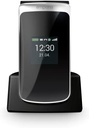 SPC Jasper 2 4G - Telefon Flip pentru seniori cu Whatsapp, butoane mari, compatibil cu aparate auditive, buton SOS, ecran dublu, 4G și stație de încărcare, negru