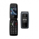 SPC Jasper 2 4G - Telefon Flip pentru seniori cu Whatsapp, butoane mari, compatibil cu aparate auditive, buton SOS, ecran dublu, 4G și stație de încărcare, negru