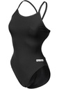 Costum de baie pentru femei ARENA Solid Swim Tech Team, costum de baie pentru damă cu uscare rapidă, costum de baie sportiv din țesătură MaxLife Eco cu rezistență maximă la clor, alb-negru, 40