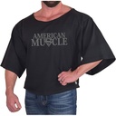 MUSCLE GYM Pantaloni de antrenament pentru culturism pentru bărbați, din bumbac, haine de gimnastică Tricouri Îmbrăcăminte de gimnastică hardcore Negru