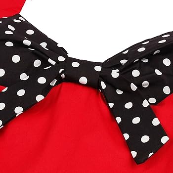 IWEMEK Rochii Rockabilly Retro Vintage Ani 1950 pentru Femei, Elegante de Vară, Jupon până la genunchi, Rochii de seară Rochii de petrecere Rochii de cocktail Fusta plisată Buline roșii