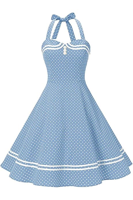 IWEMEK Rochii Rockabilly Retro Vintage Ani 1950 pentru Femei, Elegante de Vară, Jupon până la genunchi, Rochii de seară Rochii de petrecere Rochii de cocktail Fusta plisată Buline roșii
