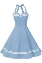 IWEMEK Rochii Rockabilly Retro Vintage Ani 1950 pentru Femei, Elegante de Vară, Jupon până la genunchi, Rochii de seară Rochii de petrecere Rochii de cocktail Fusta plisată Buline roșii
