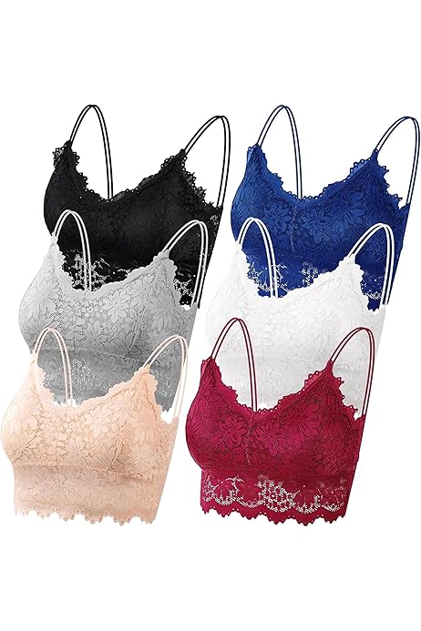 Sutien de damă Leezepro 1/3/6 pachet fără sârmă Push Up Crop Top Set de sutien bustier sexy din dantelă Sutien sport pentru fitness de zi cu zi