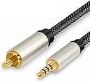 Cablu RCA, pachet de 2 cabluri optic 1M optic digital audio SPDIF RCA la mufă de 3,5 mm cu conector placat cu aur de 24K Cablu audio stereo (cablu coaxial pentru HDTV/Home Cinema/Blu-ray/Receptor)
