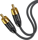 Cablu RCA, pachet de 2 cabluri optic 1M optic digital audio SPDIF RCA la mufă de 3,5 mm cu conector placat cu aur de 24K Cablu audio stereo (cablu coaxial pentru HDTV/Home Cinema/Blu-ray/Receptor)