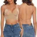 VIVISENCE Sutien transparent Push-Up, transparent, fără spate, cu bretele cu sârmă, căptușit, invizibil, neted, fără model 1035