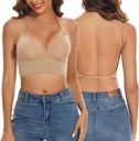VIVISENCE Sutien transparent Push-Up, transparent, fără spate, cu bretele cu sârmă, căptușit, invizibil, neted, fără model 1035
