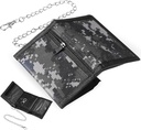 Portofel YANSYUN pentru băieți cu lanț, portofel subțire RFID pentru copii, portofel triplu pliabil pentru băieți și adolescenți - stil Camo
