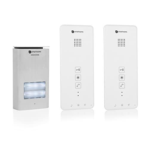 Sistem de interfon interior Smartwares DIC-21102 - comunicare în 2 căi - instalare ușoară cu 2 fire - 52 de melodii - extindere pentru controlul interfon Smartwares DIC-211