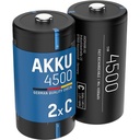 Baterie ANSMANN C 4500mAh NiMH 1.2V - Baterii Baby C reîncărcabile cu autodescărcare scăzută ideale pentru boombox, dispozitive medicale, lanternă, lanternă (2 bucăți)