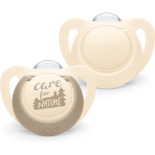 Suzetă pentru copii NUK for Nature | din silicon durabil | formă prietenoasă cu maxilarul | Fără BPA | 18-36 luni | verde de eucalipt | 2 bucăți