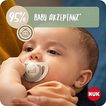 Suzetă pentru copii NUK for Nature | din silicon durabil | formă prietenoasă cu maxilarul | Fără BPA | 18-36 luni | verde de eucalipt | 2 bucăți