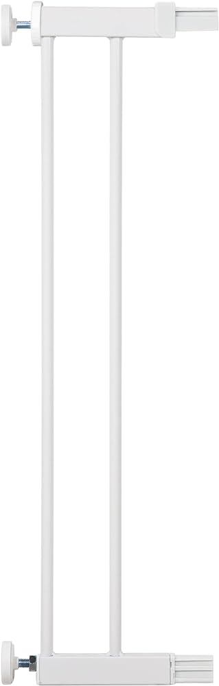 Safety 1st Extensie poarta 14 cm cu inchidere usoara si automata, bariere pentru copii Flat Walk, prelungitor poarta scari, 6 luni pana la 2 ani, alb metalic (alb metalic)