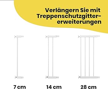 Safety 1st Easy Close, poartă de protecție extensibilă, poartă de prindere pentru scări, poartă pentru bebeluși potrivită și pentru câini, 6 luni - 2 ani, alb (alb metal)