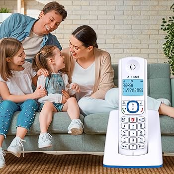 Telefon DECT fără fir Alcatel F530 Voice în culori moderne, robot telefonic, sistem hands-free, ecran iluminat din spate, tonuri de apel VIP, 10 melodii de apel