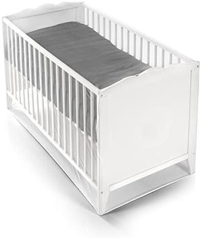 Paravan Chicco Next2Me pentru paturi pentru copii, compatibil cu paturile pentru copii Chicco Next2Me, ingust, usor de instalat, fermoar central practic, ventilatie completa, 0-6 luni/9 kg, alb
