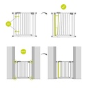 Hauck poarta scara/poarta usa Close N Stop cu prelungire de 9 cm, pentru latimi 84 - 89 cm, fara gaurire, deschidere cu o singura mana, pivotanta pe ambele parti, metal, negru