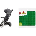 Tricicletă Kinderkraft ASTON de la 9 luni până la 25 kg, tricicletă pentru copii cu bară de împingere, scaun rotativ pentru deplasare înainte și înapoi, copertina pliabilă cu protecție solară, coș pentru suport pentru băuturi într-un set, roz