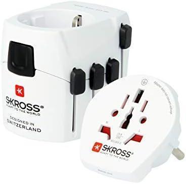 SKROSS | 1,500205 | Adaptor de călătorie din UE în Elveția - Tensiune și putere: 100V - 1000W / 250V - 2500W - Protecție anti-șoc electric