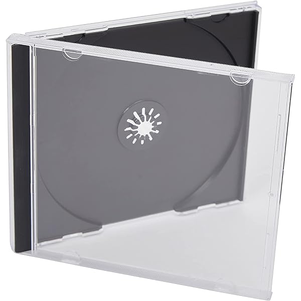 Hama cutii goale CD 10 piese (cutie bijuterie pentru CD/DVD/Blu-ray, cutie goală pentru arhivare, depozitare, husă de protecție standard pentru CD, cutie de transport) transparent-negru