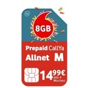 Vodafone Prepaid CallYa Allnet M | Acum chiar mai mult GB - 10 GB în loc de 8 GB volum de date | Rețea 5G | Cartelă SIM fără contract | Prima lună gratuită | Tarif fix pentru telefon și SMS