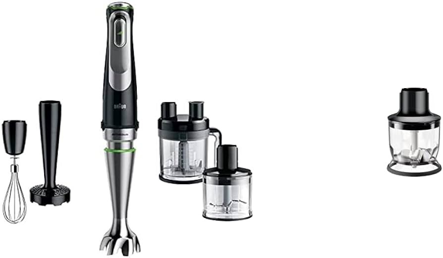Accesoriu pentru tocator de uz casnic Braun MQS 200 BK cu sistem EasyClick Plus - accesoriu pentru blender de mana Braun Household MultiQuick 7 si 9, fara BPA, capacitate 350 ml, negru