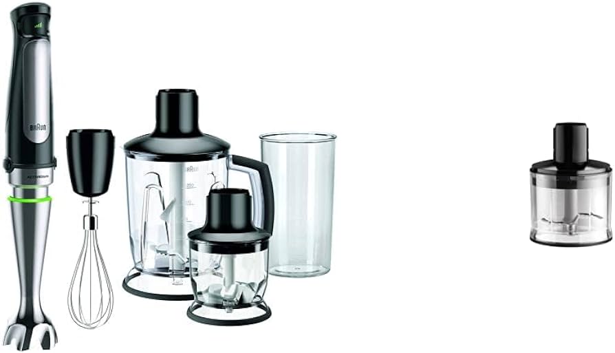 Accesoriu pentru tocator de uz casnic Braun MQS 200 BK cu sistem EasyClick Plus - accesoriu pentru blender de mana Braun Household MultiQuick 7 si 9, fara BPA, capacitate 350 ml, negru