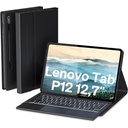 CONAPIKA Husă transparentă pentru Lenovo Tab P12 12.7 inch cu 2 bucăți de folie de protecție, colțuri TPU subțiri, ușoare, moi, protecție împotriva căderii, husă de protecție pentru bara de protecție, antișoc, anti-zgârieturi, husă transparentă pentru tabletă