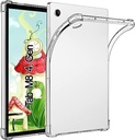 CONAPIKA Husă transparentă pentru Lenovo Tab P12 12.7 inch cu 2 bucăți de folie de protecție, colțuri TPU subțiri, ușoare, moi, protecție împotriva căderii, husă de protecție pentru bara de protecție, antișoc, anti-zgârieturi, husă transparentă pentru tabletă