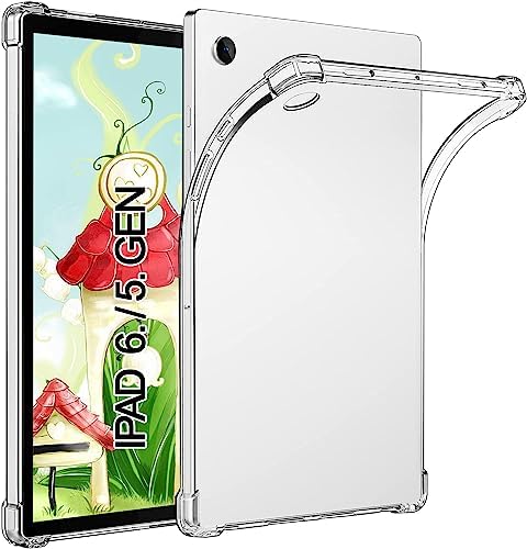 CONAPIKA Husă transparentă pentru Lenovo Tab P12 12.7 inch cu 2 bucăți de folie de protecție, colțuri TPU subțiri, ușoare, moi, protecție împotriva căderii, husă de protecție pentru bara de protecție, antișoc, anti-zgârieturi, husă transparentă pentru tabletă