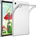 CONAPIKA Husă transparentă pentru Lenovo Tab P12 12.7 inch cu 2 bucăți de folie de protecție, colțuri TPU subțiri, ușoare, moi, protecție împotriva căderii, husă de protecție pentru bara de protecție, antișoc, anti-zgârieturi, husă transparentă pentru tabletă
