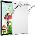 CONAPIKA Husă transparentă pentru Lenovo Tab P12 12.7 inch cu 2 bucăți de folie de protecție, colțuri TPU subțiri, ușoare, moi, protecție împotriva căderii, husă de protecție pentru bara de protecție, antișoc, anti-zgârieturi, husă transparentă pentru tabletă